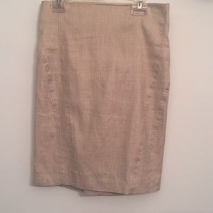 Knit khaki pencil skirt